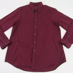 Michael Kors Men's Size Large Red Classic-Fit Long-Sleeve Button-Up Shirt
